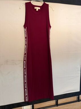 logo tape ribbed knit zip dress Michael Kors Ribbed Zip Dress Michael Michael Kors Logo Tape Ribbed Knit Zip Sweater Dress